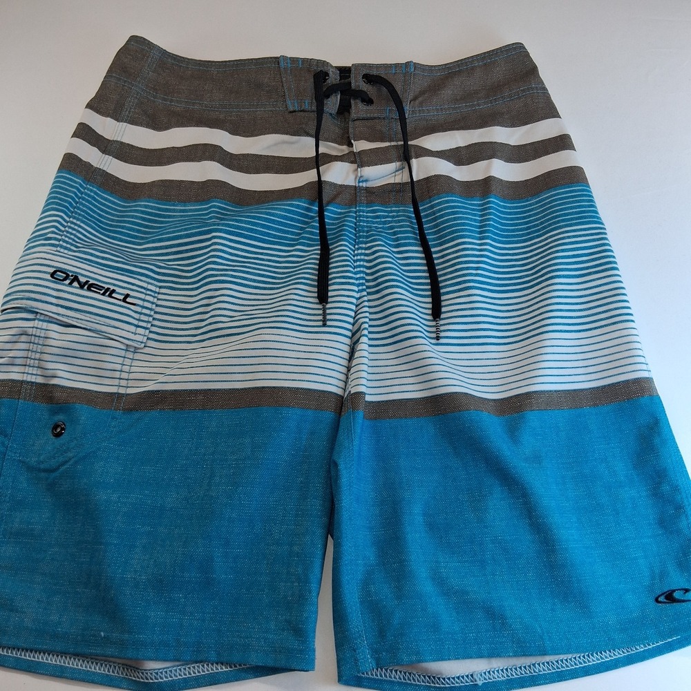 O'Neil; Men's Board Shorts Multicolored Striped Measures 29W/10L